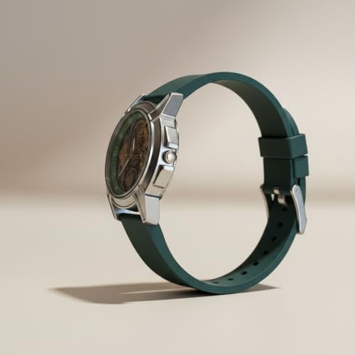 Image of Shree Ram Skeleton Watch, Ayodhya Mandir Theme, Mechanical Look Quartz, Stainless Steel Metal Bracelet, Round Dial with Deity Engraving for Man and Boyes