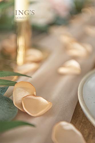 Ling's Moment Champange Rose Petals 200Pcs Silk Flower Petals Flower Girl Scatter Petals For Wedding Table Centerpieces Party Dinner Table Decoration #TOP2