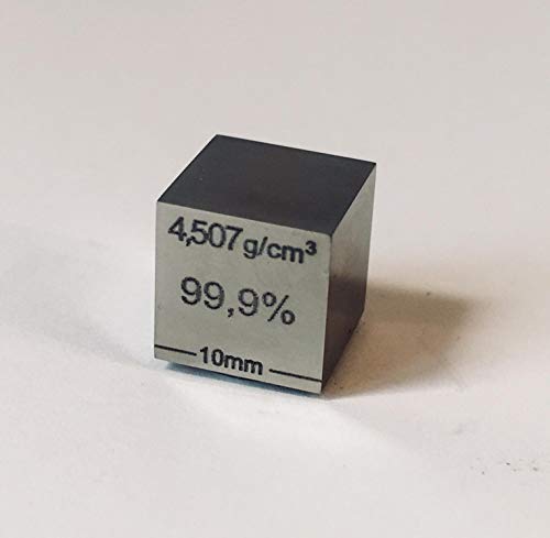 10 mm Nabe aus Titan (Ti). Hauptdaten des chemischen Elements lasergeätzt (zwei Seiten). Polierter Spiegel. Sammeln, Trainieren, Experimentieren usw.
