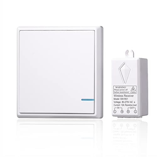 Lancoon Kit De Interruptor Y Receptor De Luz Inalámbrico, Mando A Distancia ON OFF Sin WiFi Ni Cableado Necesario Para Luces Lámparas LED Ventiladores Electrodomésticos