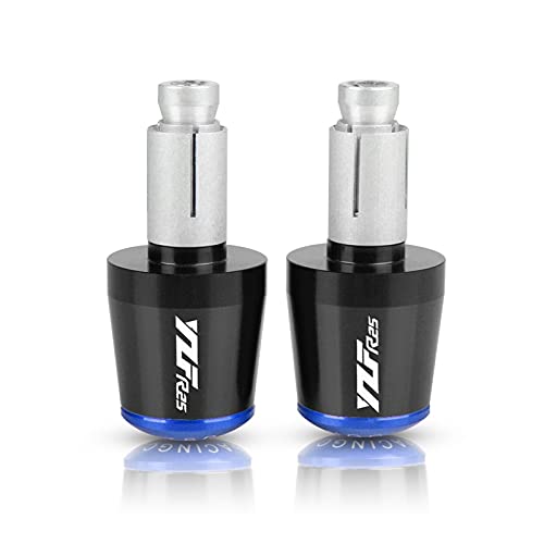 Poignées YZF-R25 CNC 22mm anti-vibrations bleues pour un meilleur grip moto