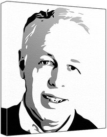 Donald Warnock (100% Original Painting. Not A Print ) Acrylic Paint On Deep Framed Canvas (60 x 50 x 1.8 cm) 3-Colour Black/Grey/White-picture-27