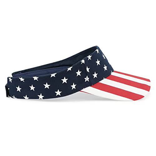 Unisex Solid Color Sun Visor Hats Lightweight Sun Visor With Uv Protection For Women Men Portable Summer Visor Hats American Flag One Size #TOP2