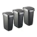 Produktbild Rotho Twist Set Swingeimer 3tlg. 50 l TWIST, Kunststoff (PP) BPA-frei, schwarz/anthrazit, 3x 50l (40.1 x 29.8 x 60.2 cm)