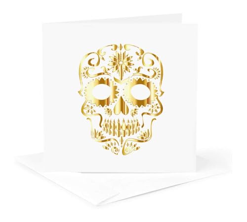 Cartes de vœux tête de mort dorée pour invitations et fêtes