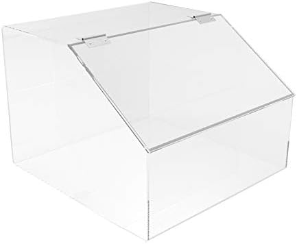 Miniatura 3 de FixtureDisplays 12 x 8.5 x 12 Plaxiglass Candy Bin Dispensador de caramelos de acrílico transparente transparente con tapa 100871-NF