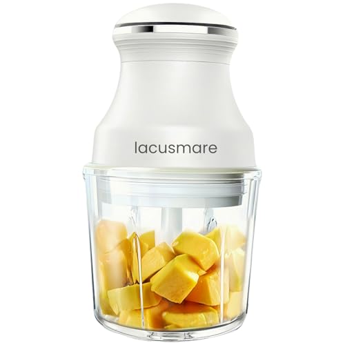 LacusMare Mini Chopper, 600ml Glass Bowl, 4 Durable Stainless Steel Blades, Dishwasher Safe Parts,...