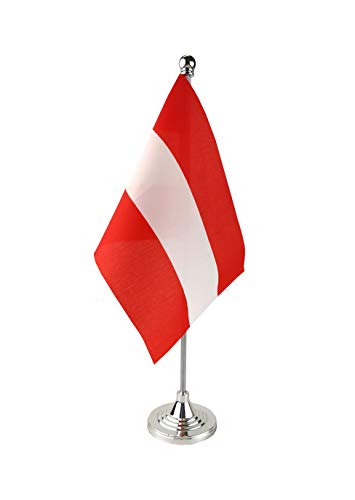 Gentlegirl.usa Austria Table Flag, Stick Small Mini Austrian Flag Office Table Flag On Stand With Stand Base, International Festival Decoration,Austrians Theme Party Decoration,Home Desk Decoration #TOP6