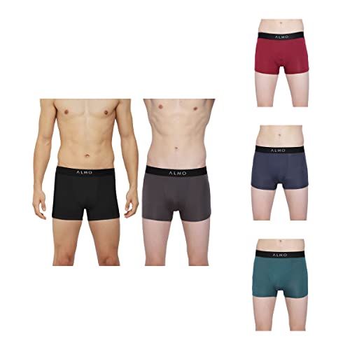 Image of ALMO Men's Micromodal Solid Trunks | 3X Softer Than Cotton | Anti-Bacterial & Odour Control | Enhanced Stretchability | Fade Resistance | Faster Moisture Absorption