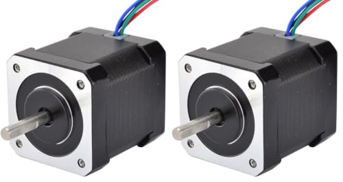 STEPPERONLINE Nema 17 Stepper Motor Bipolar 2A 59Ncm(84oz.in) 48mm Body 4-Lead W/ 1m Cable and Connector Compatible with 3D Printer/CNC (Pack of 2)
