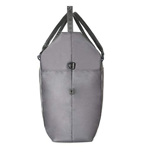Unisex Large Travel Shoulder Weekender Overnight Bag Handbag Gym Tote Bag with Trolley Sleeve (Grey)