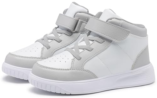 Toddler Boys Running High Top Sneakers Girls Shoes Casual Lightweight Walking Kids Gym Shoes Grey 7