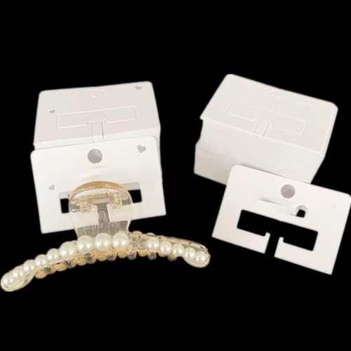 100 unidades de cartón blanco para exhibidor de accesorios para cabello miniatura 3
