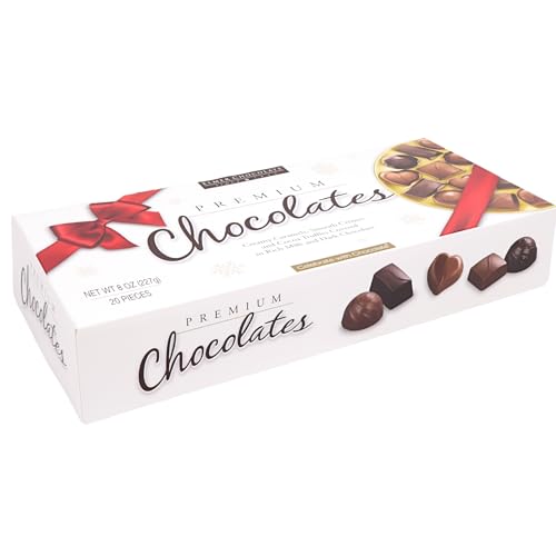 Elmer Chocolate Premium Chocolates Box, 20 Pieces, Assorted Milk and Dark Chocolates, 8 oz