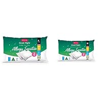 Tontine Goodnight Allergy Sensitive Firm Pillow, 2 Pack & Goodnight Allergy Sensitive Medium Pillow, White, 2 Count