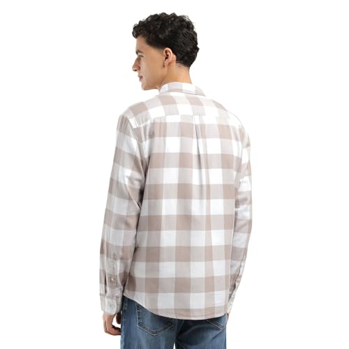 Image of Levi's Men Cotton Checkered Slim Fit Shirt