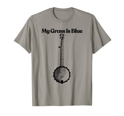 T-shirt rétro minimaliste My Grass is Blue Banjo Bluegrass T-Shirt