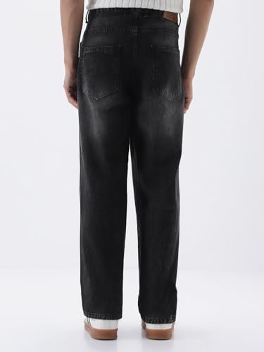 Image of Urbano Fashion Men's Loose Baggy Fit Cut and Sew Panelled Jeans Non-Stretchable