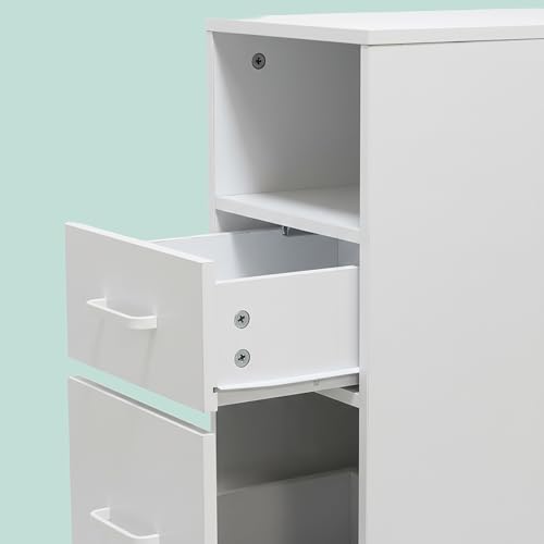 Caisson à roulettes anti-encombrement en MDF blanc pour libérer l'espace de bureau - 8