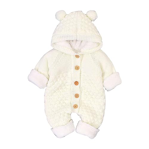 Baby Fluffy Jumpsuit Hooded Rompers Long Sleeve Zipper Onesie Outwear