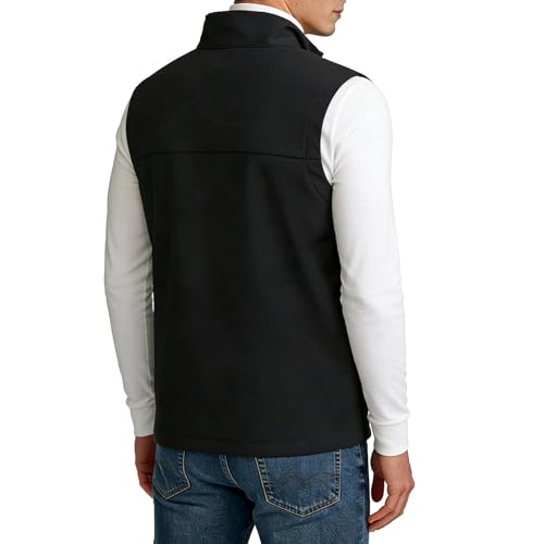 Image of Men's Soft Shell Vest Windproof Outerwear Vest Warm Inner Fleece Vest Waterproof Sleeveless Jacket