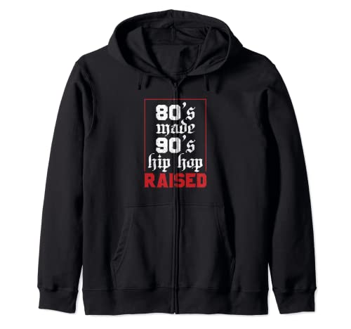 80's Made 90's Hip Hop Criado Vintage Retro Amante de la Música Sudadera con Capucha