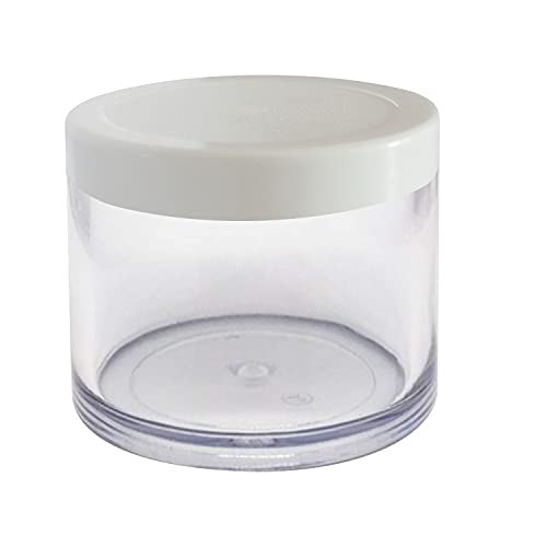 Image of Zenvista 100gm Acrylic Shan Jars, With Very Beautiful White Lids, for Creams, Face gels & Lip Balms, (Pack of 3)