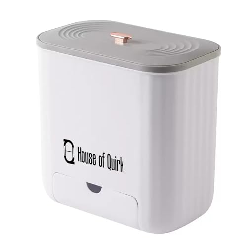 Image of House of Quirk Hanging Kitchen Trash Can With Lid, Open Lid Design, Kitchen Trash Can, Kitchen Cabinet Door Hanging ((White))