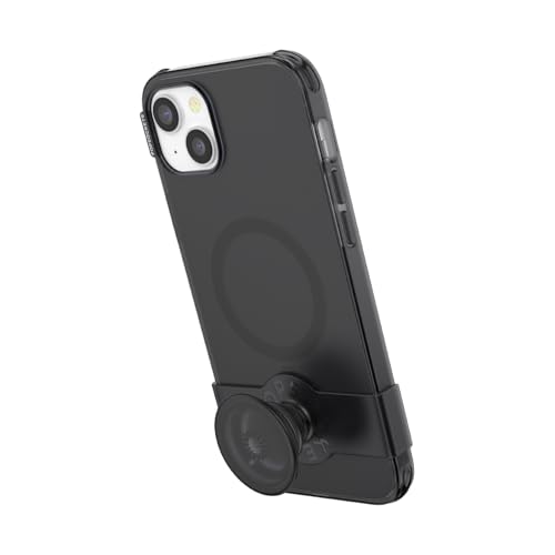 Image of PopSockets iPhone 14 Plus Phone Case with MagSafe, Wireless Charging Compatible, Black - iPhone 14 Plus MS Black Translucent