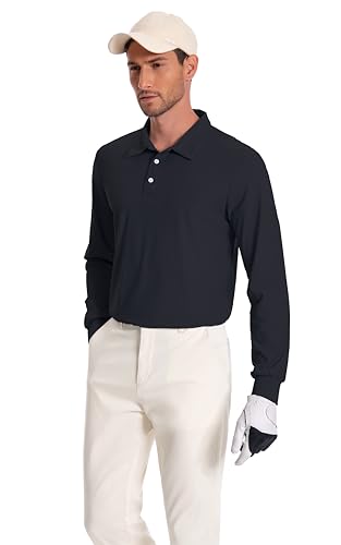 Men’s Polo Shirt Long Sleeve Golf Collared Shirts Quicky Dry Moisture Wicking Performance Lightweight Soft Polo3