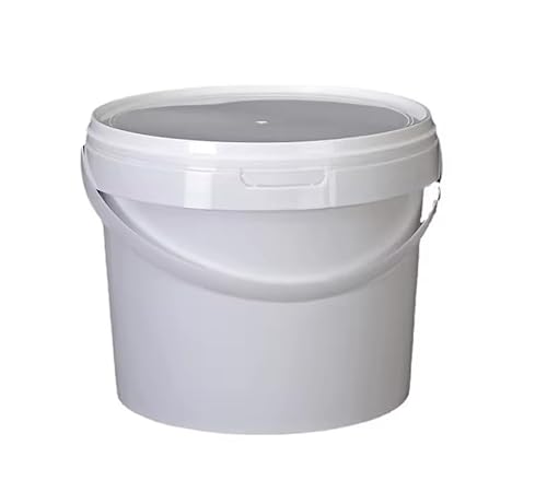Smart Pack Bucket with Lid, 18L, 14L, 5L, 3L, Plastic Bucket, Bucket with Lid and Metal Handle, Airtight Bucket, Empty Paint Bucket, White (1, 3.7L) Smart Pack Bucket with Lid, 18L, 14L, 5L, 3L, Plastic Bucket, Bucket with Lid and Metal Handle, Airtight Bucket, Empty Paint Bucket, White (1, 3.7L)