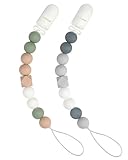 INOCEAN 2pcs Pacifier Chain, Pacifier Holder Chain for Baby, Anti-Lost Pacifier Strap, for Strollers, Car Seats Daily Use, Gifts for The Treasure(Green Blue)