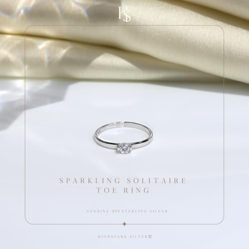 Image of HighSpark Silver Toe Ring /Band Ring for Women | 92.5 Sterling Silver Adjustable Toe Rings | 1 Piece Only | Minimal & Elegant Designs