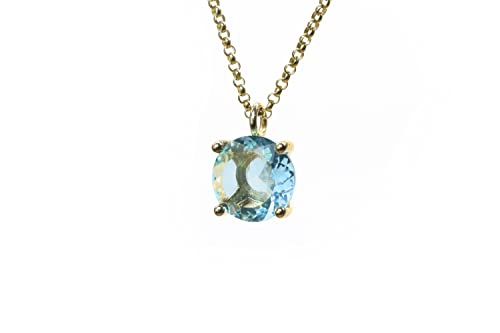 Pendentif en pierre précieuse topaze bleue pour dames collier artisanal de luxe