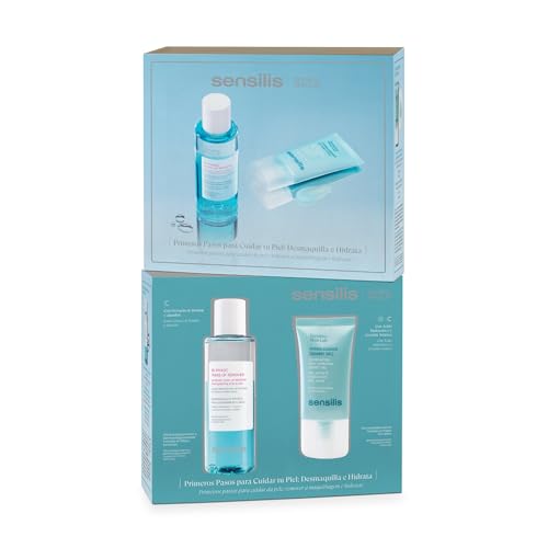 Sensilis - Pack Primeros Pasos, Incluye Desmaquillante Bifásico 150 ml y Gel Hidratante Hydra Essence 40 ml, Eliminan el Maquillaje y Aportan Hidratación a Pieles Secas