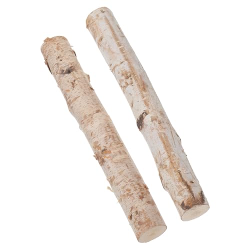 ibasenice 2 Piezas Leña para Chimenea Decorativa de Madera Natural de Abedul, Troncos Confiables para Decoración en Oficina y Sala de Estar