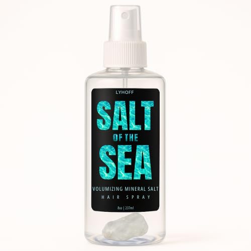 Sea Salt Spray Men, & Women | Volumizing Hairspray 8oz | Organic Hairspray with Ancient Sea Salt | Sea Salt Texture Spray for Hair | Salt Water Hair Spray, Non Sticky, Unscented (8oz, Unscented)