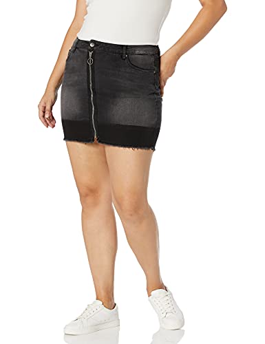 dollhouse Women's Size Non-Destructed Plus Mini Skirt with Full Front Zipper