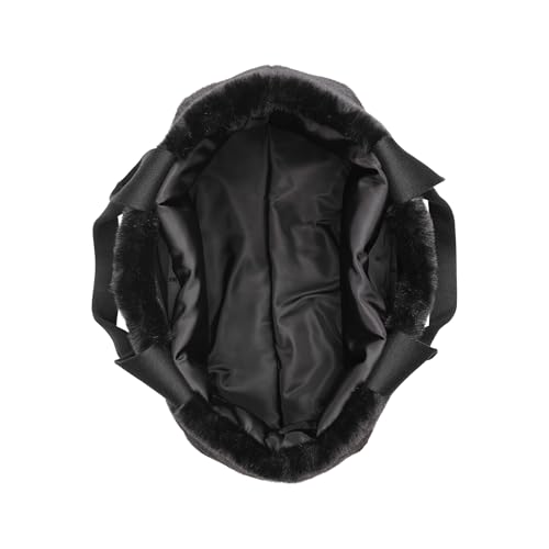 DKNY Roni Fur Tote Bag with Logo Charm, Black/Silver4