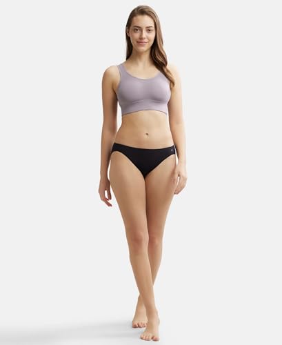 Image of Jockey JW12 Women Wirefree Padded Tencel Lyocell Elastane Stretch Full Coverage Lounge Bra with Stay Fresh Properties and Removable Pads