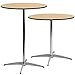 Flash Furniture Lars 30'' Round Wood Cocktail Table with 30'' and 42'' Columns, Adjustable Wood Standard or Bar Height Tall Round Table for Events or Home Use, Natural
