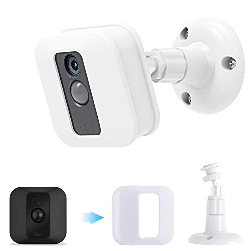 Blink XT Camera Wall Mount Bracket, 360 Degree Adjustable Wall Mount with Weather Proof Silicone Case Cover for Blink XT/XT2 Outdoor/Indoor Home Security System (White)