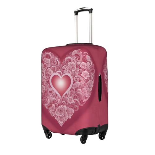 Romantic Heart Tsa Approved Luggage Cover For 18-32 Inch Suitcases Scratch-Resistant Stretch Luggage Cover2