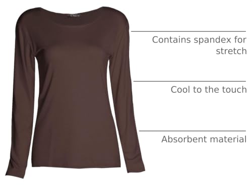 Image of Loxdonz Girls Plain Long Sleeve Scoop Neck T-Shirt Top Kids Basic Stretchy Top