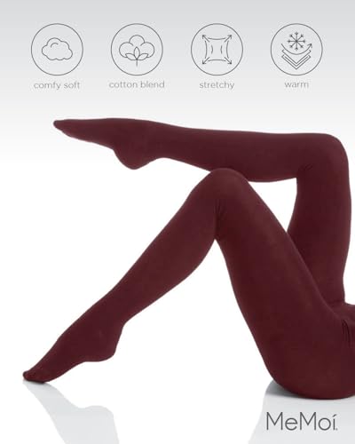 Image of MeMoi Brooklyn Flat Knit Cotton Tights for Women, Cozy and Stretchy Soft Sweater Tights - Sizes XS to 5x-6x