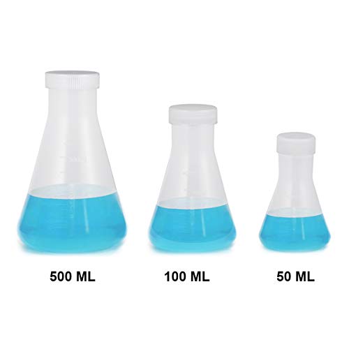 HEALLILY 3 Pcs Balão de Polipropileno Erlenmeyer Cônico Científico Definido para Estudantes de Quími