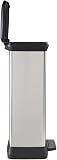 CURVER Decobin - Poubelle rectangulaire à pédale, 50L - Fermeture Douce - Aspect Métal - Pour Cuisine, Bureau, Salle de Bain - 39 x 29 x 72 cm - Gris - Recyclé, Packaging renforcé - 4