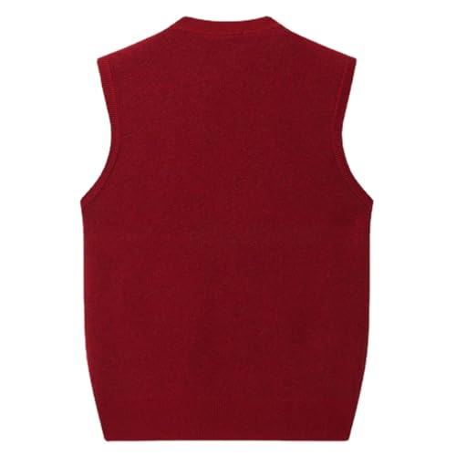 Dcvmvmn Men's Sleeveless Cardigan Vest Cashmere Sweater Vest Button Up Knitted V-Neck Sleeveless Cardigans2