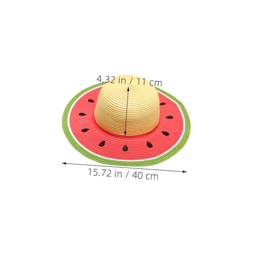 Watermelon Straw Sun Hat for Girls Lightweight Beach Cap Wide Brim Cute Outdoor for Beach Activities and Travel2