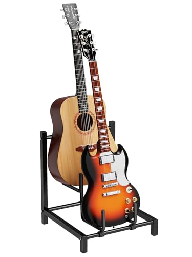 GUIBUKEYAN Guitar Stand for Double Guitars, Guitar Rack with Soft Foam Arms, Guitar Stand Floor...